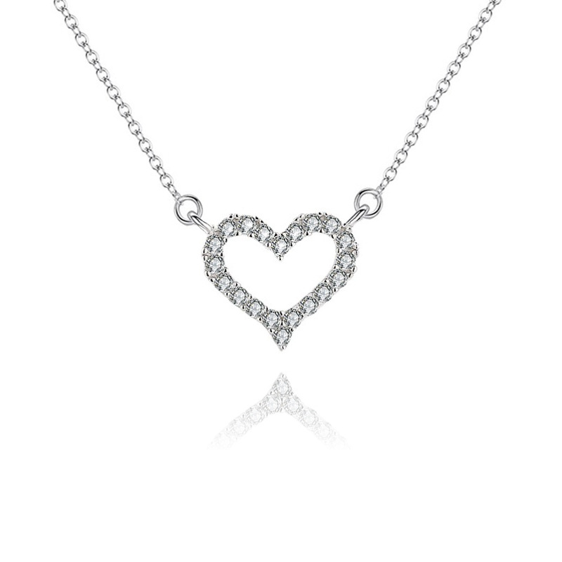 925 Sterling Silver Pendant  Necklace Unique Casual Heart Design