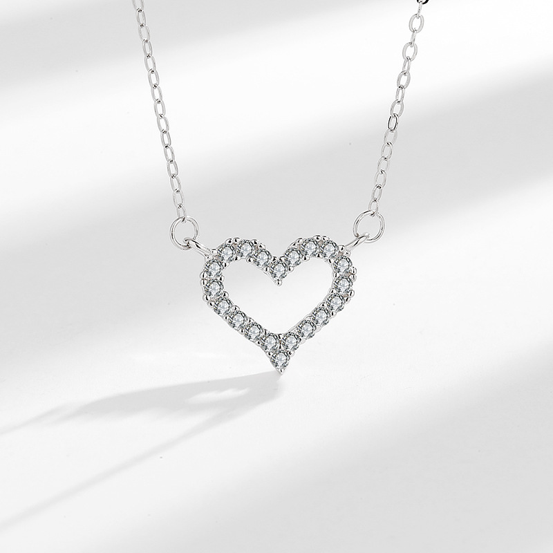 925 Sterling Silver Pendant  Necklace Unique Casual Heart Design