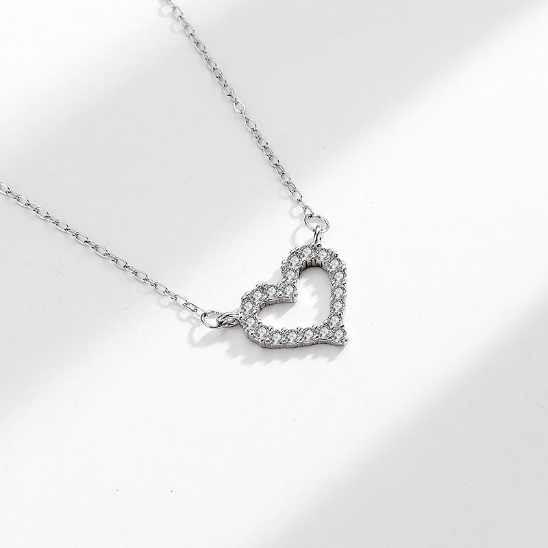 925 Sterling Silver Pendant  Necklace Unique Casual Heart Design