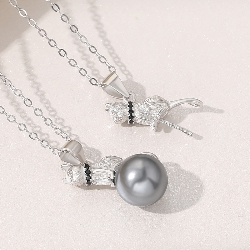 925 Sterling Silver Pendant Necklace with Shell Pearl