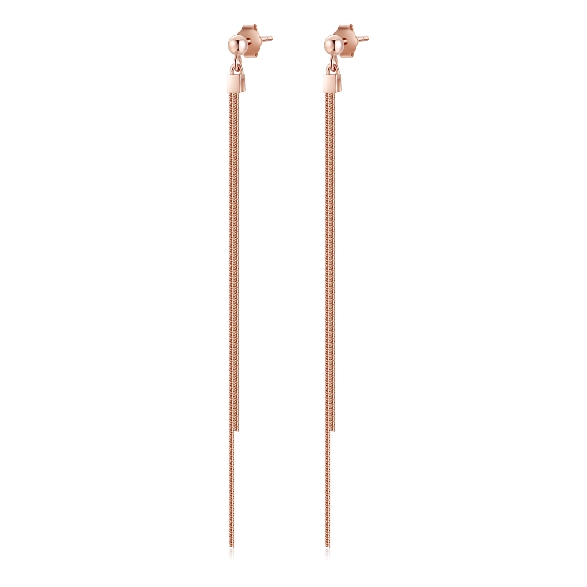 925 Sterling Silver Long Dangle Chain Tassel Line Threader Earrings
