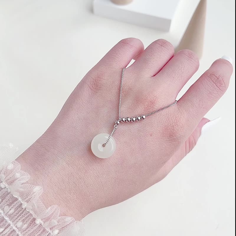 Fashion 925 Sterling Silver Necklace Pendant with agate Engagement