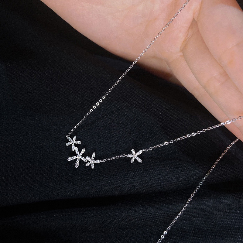 925 Sterling Silver Pendant Necklace Unique Casual Flower Design