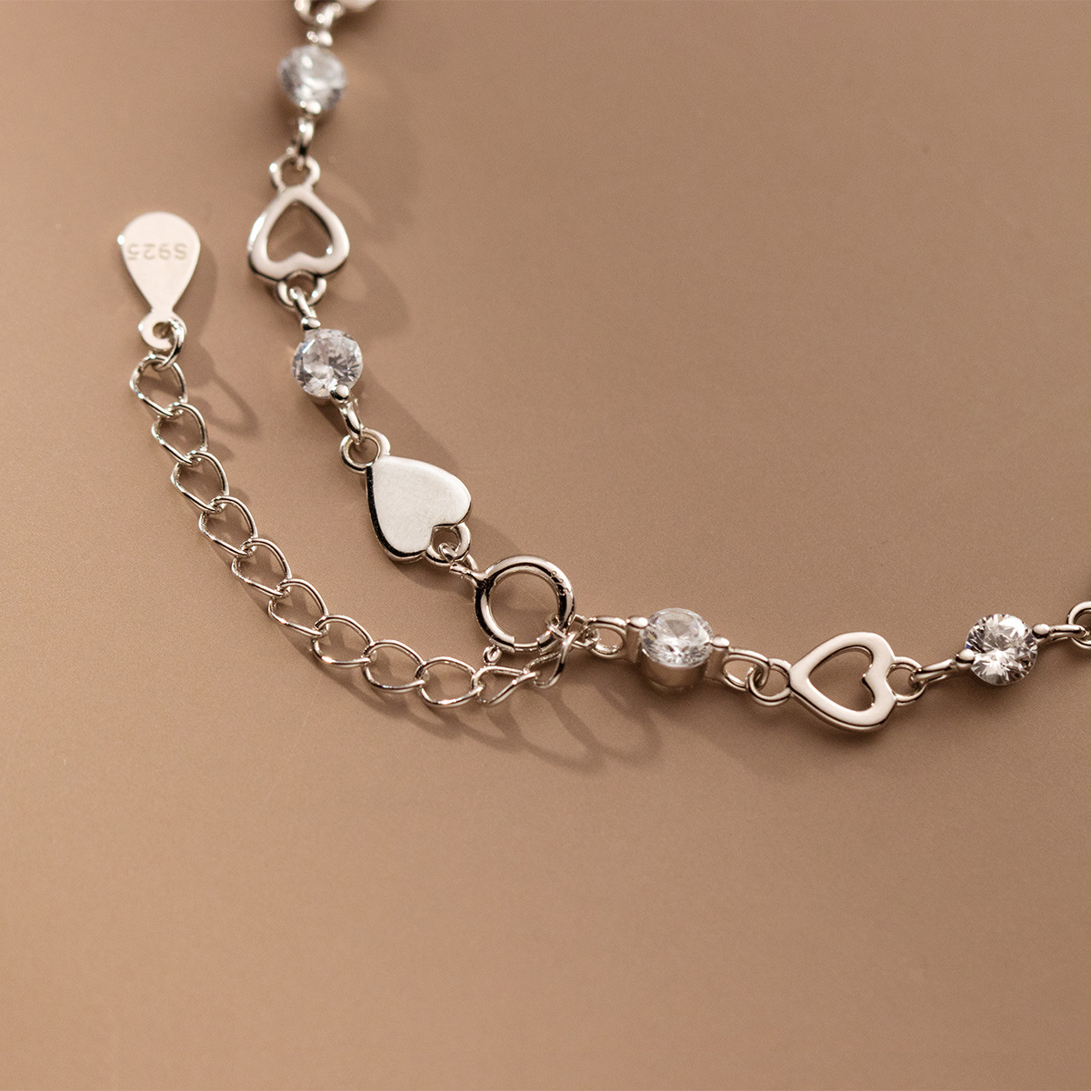925 Sterling Silver Fashion Bracelet with Cubic Zirconia for Girls