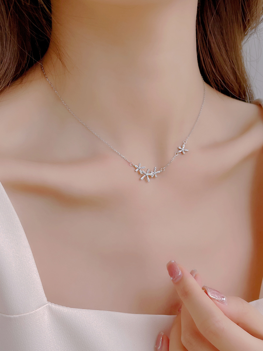 925 Sterling Silver Pendant Necklace Unique Casual Flower Design