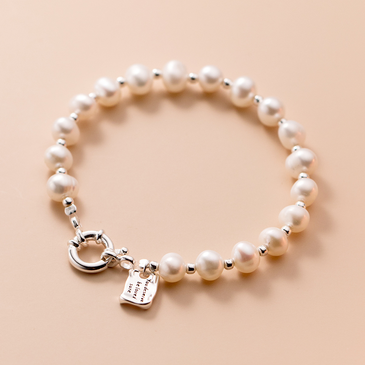 925 Sterling Silver Bracelet with Pearl for Woment  Style Engagement