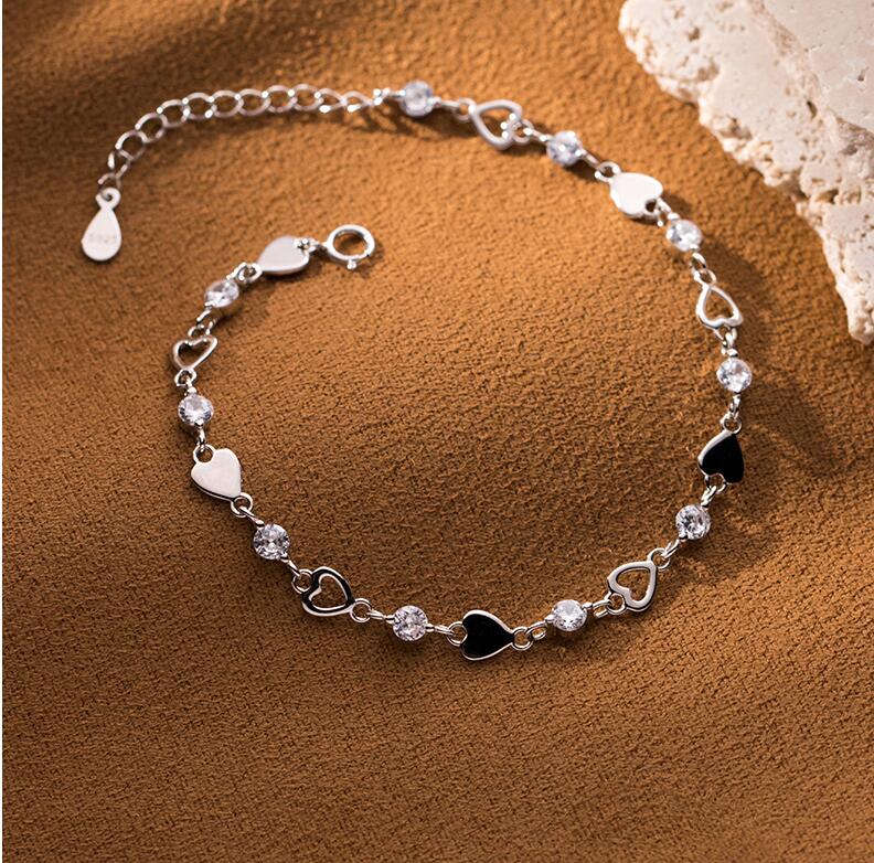 925 Sterling Silver Fashion Bracelet with Cubic Zirconia for Girls
