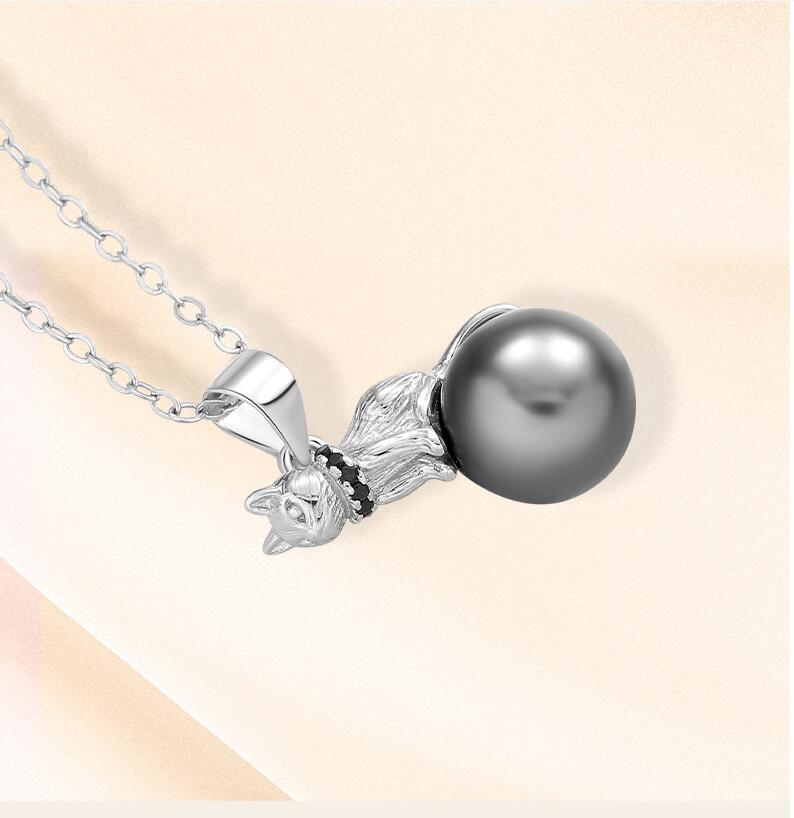 925 Sterling Silver Pendant Necklace with Shell Pearl