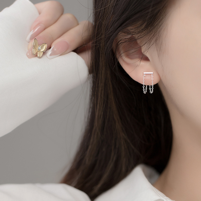 Front Back 925 Sterling Silver Jewelry Earrings