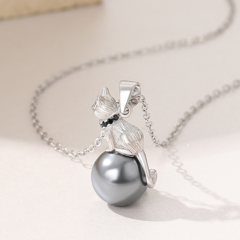925 Sterling Silver Pendant Necklace with Shell Pearl
