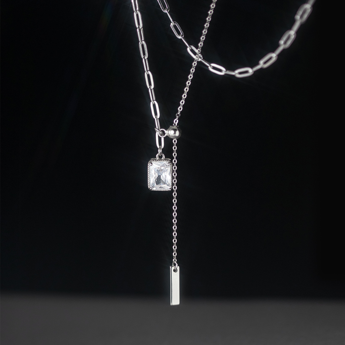 925 Sterling Silver Necklace Pendant with Zircon