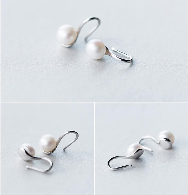 925 Sterling Silver Drop Earrings with Freshwater Pearl