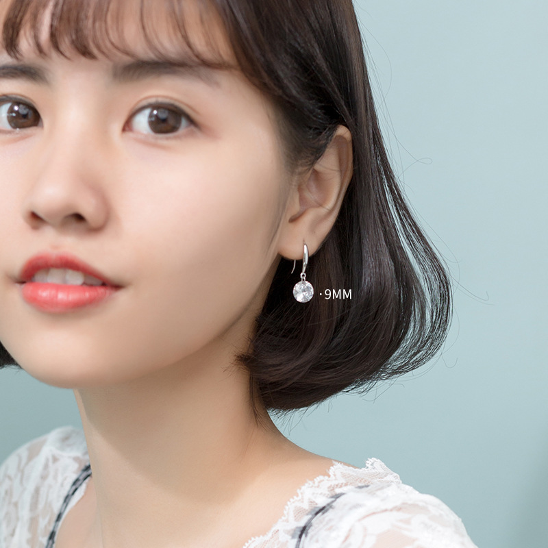 925 Sterling Silver Drop Earrings with Cubic Zirconia for Girls