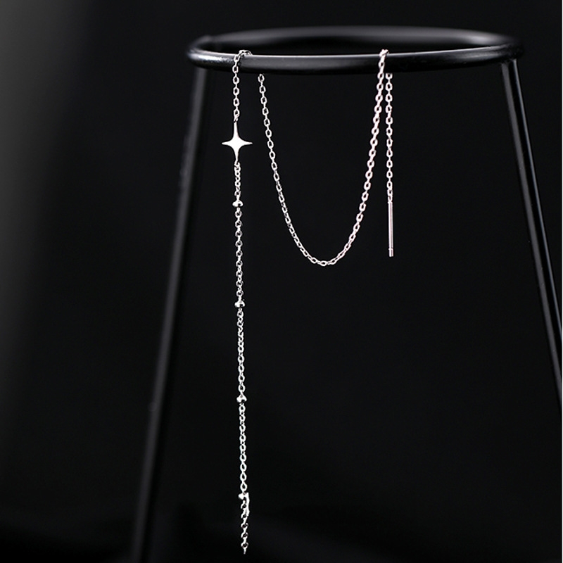 925 Sterling Silver Chain Dangle Earrings