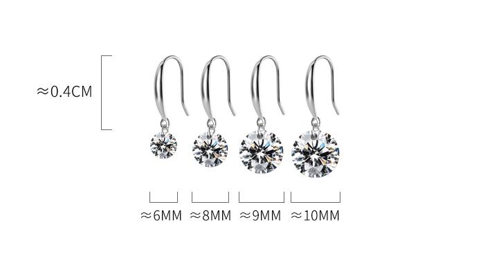 925 Sterling Silver Drop Earrings with Cubic Zirconia for Girls