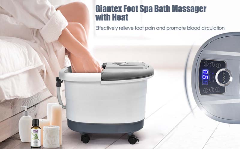Eletriclife Portable Electric Foot Spa Bath Massager with Heat