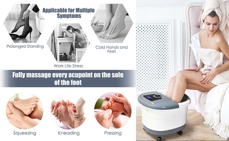 Eletriclife Portable Electric Foot Spa Bath Massager with Heat