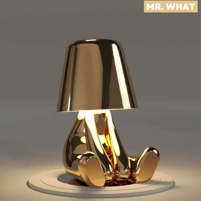 Little Gold Oscar-Thinker Lamp