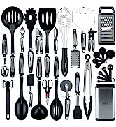 Smirly Silicone Kitchen Utensils Set with Holder: Silicone Cooking Utensils Set for Nonstick Cook...