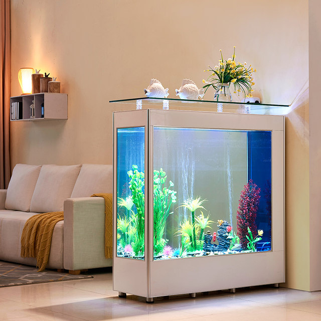 Hj Fish Tank Living Room Home Rectangular Simple Large And Medium Size Glass Aquarium Ecology - Figurines & Miniatures - AliExpress