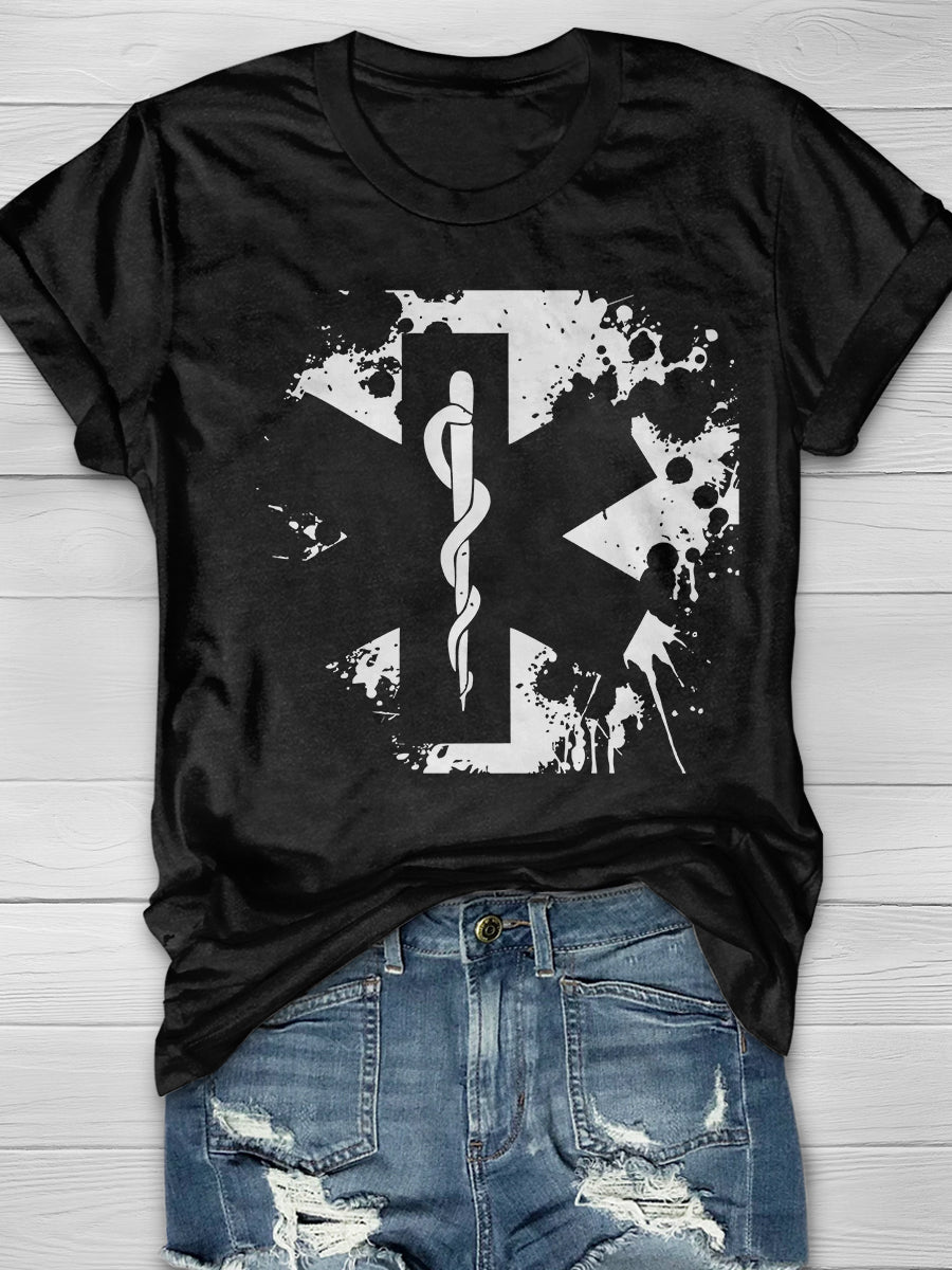 Medical Symbols Print Short Sleeve Tshirt