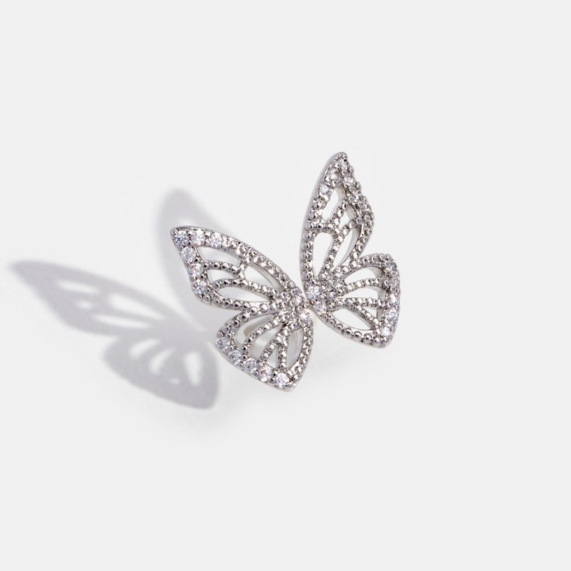 Silver Mia Butterfly Wing Earrings