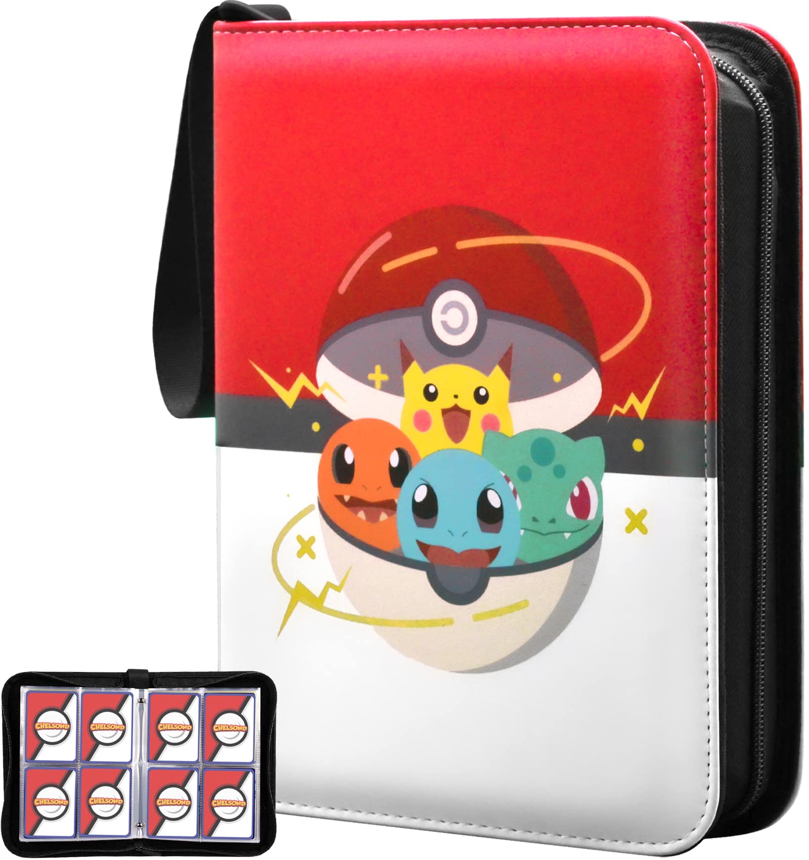MoKo Card Binder for Pokemon Cards Binder 4-Pocket, 400 Pockets