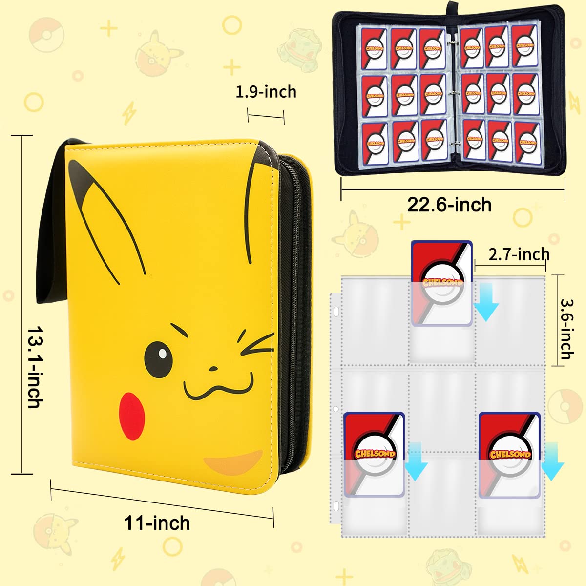 9-Pocket Trading Card Sleeves up to 720 Cards Album Pages Set for Pokemon  Card Binder - China Card Holder and Card Holders price