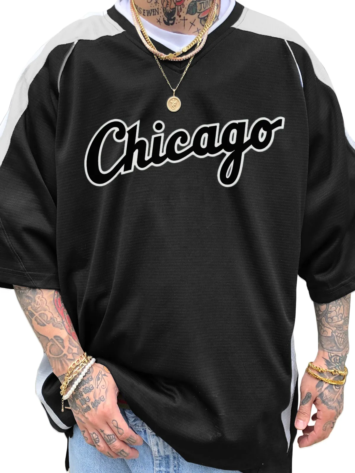 Chicago White Sox Short Sleeve V-Neck Jersey Shirt