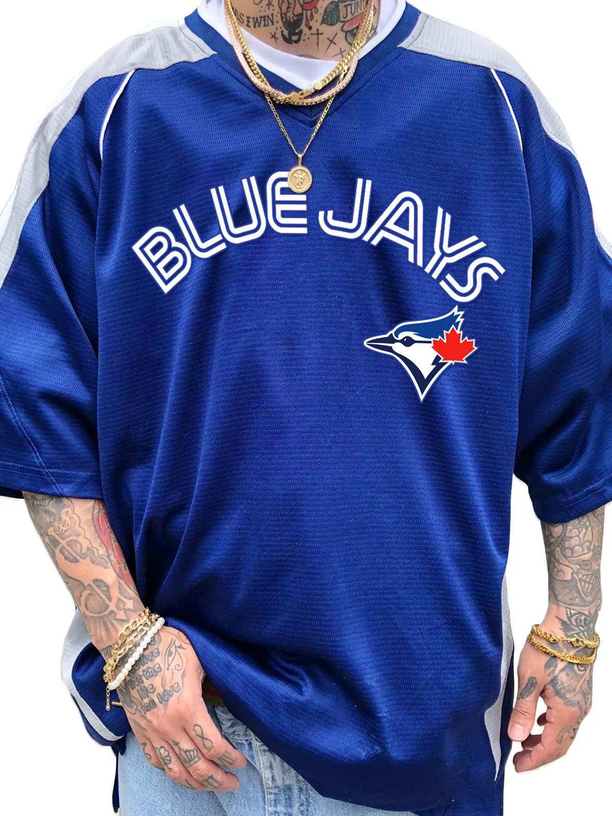 Toronto Blue Jays Short Sleeve V-Neck Jersey Shirt