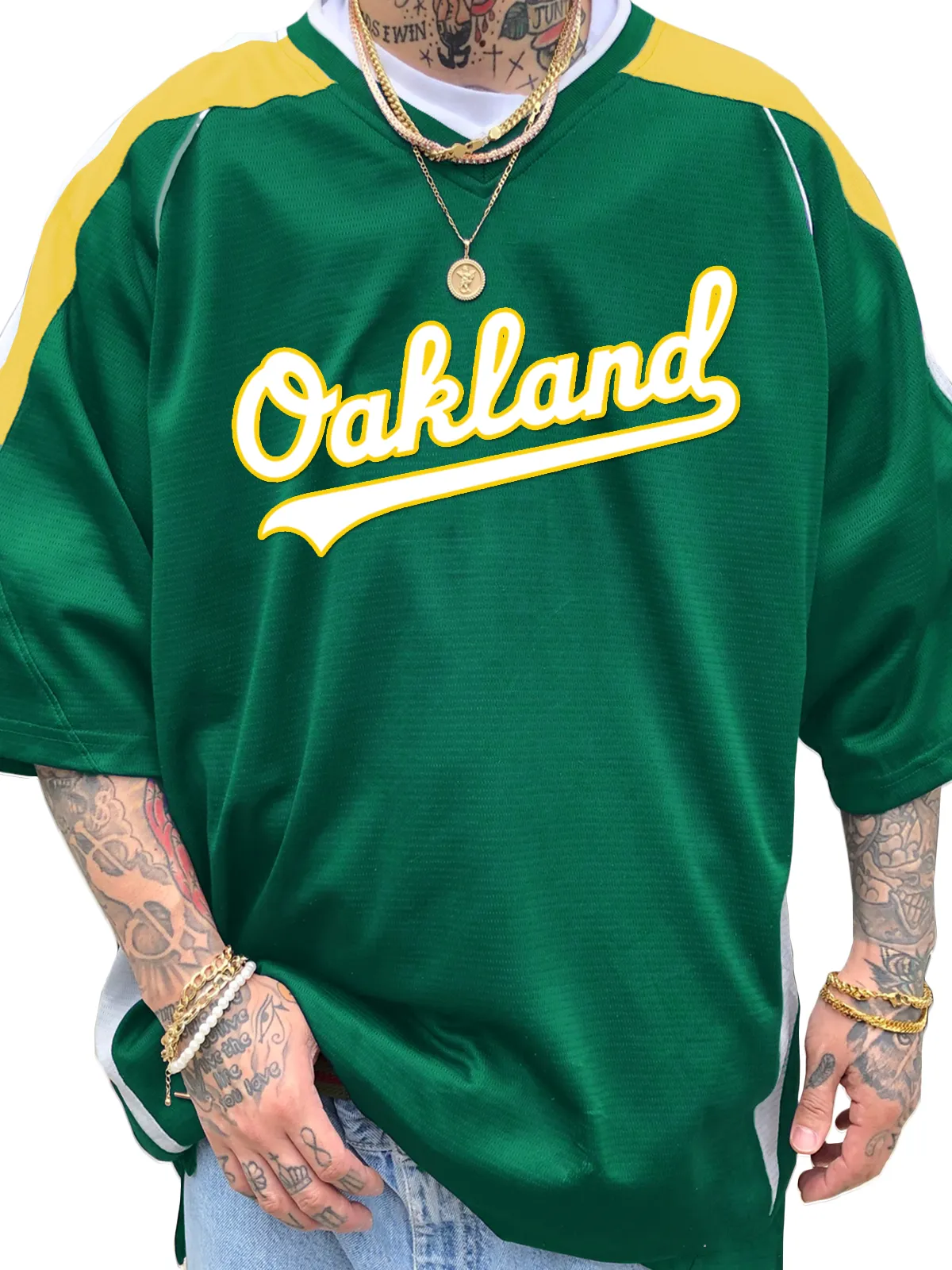 Oakland Athletics Short Sleeve V-Neck Jersey Shirt