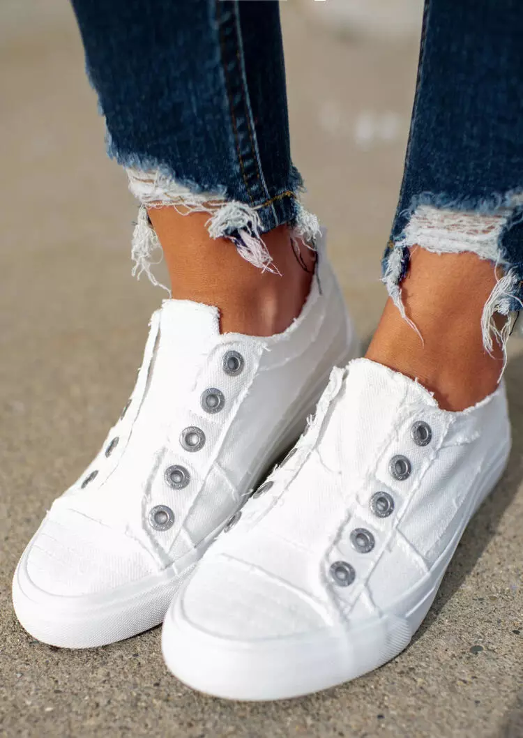 Slip On Round Toe Flat Canvas Sneakers