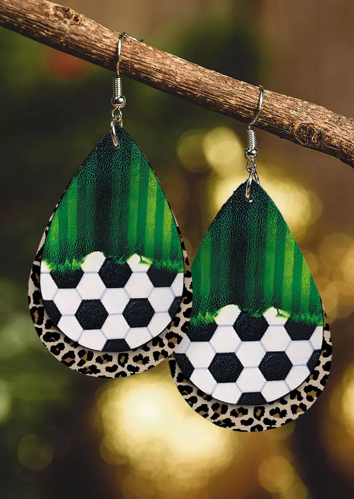 Soccer Leopard Striped Multi-Layered Earrings