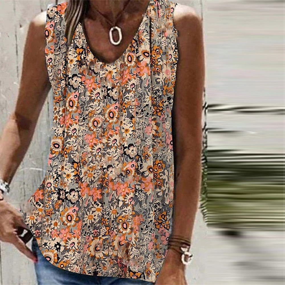 Special Sleeveless Floral Print Top