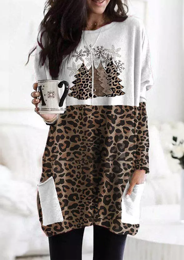 Tree Leopard Pocket Mini Dress