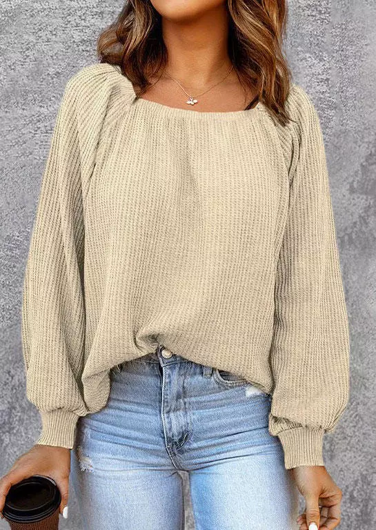 Long Sleeve Square Collar Blouse 