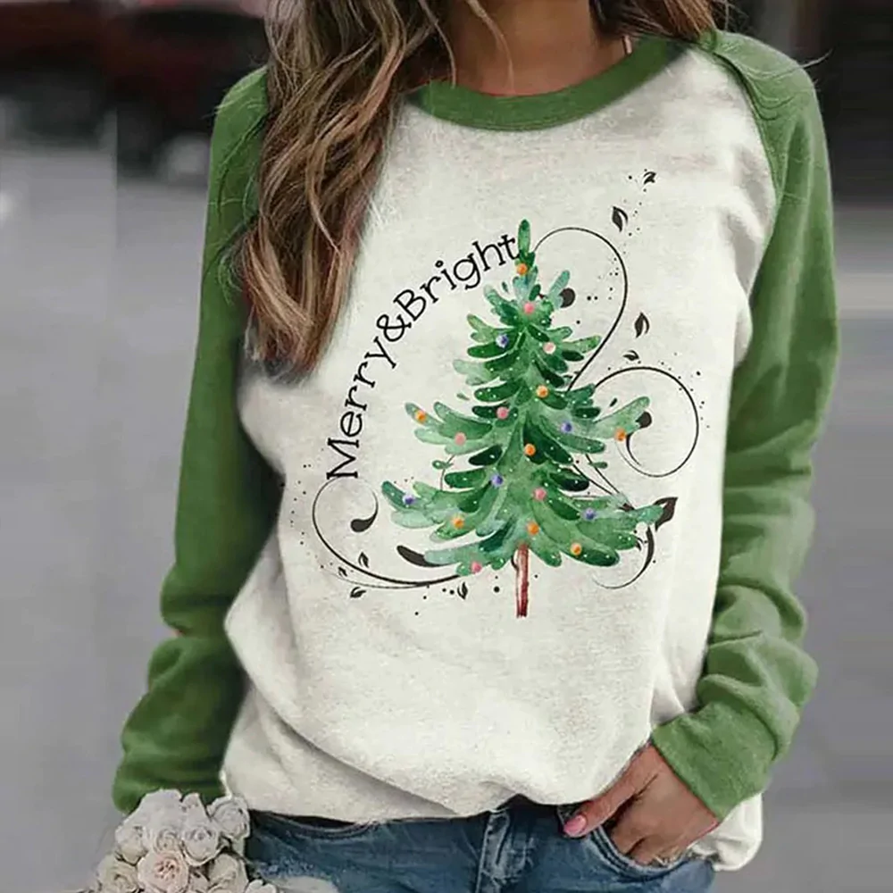 Merry Bright Christmas Pine Tree Top