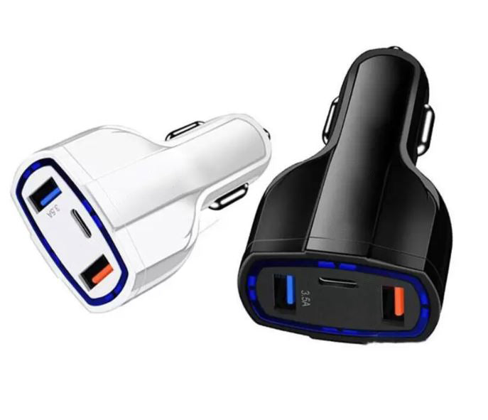 Car Charging Adapter 35W- 2port USB & 1port Type-C (7A QC 3.0)