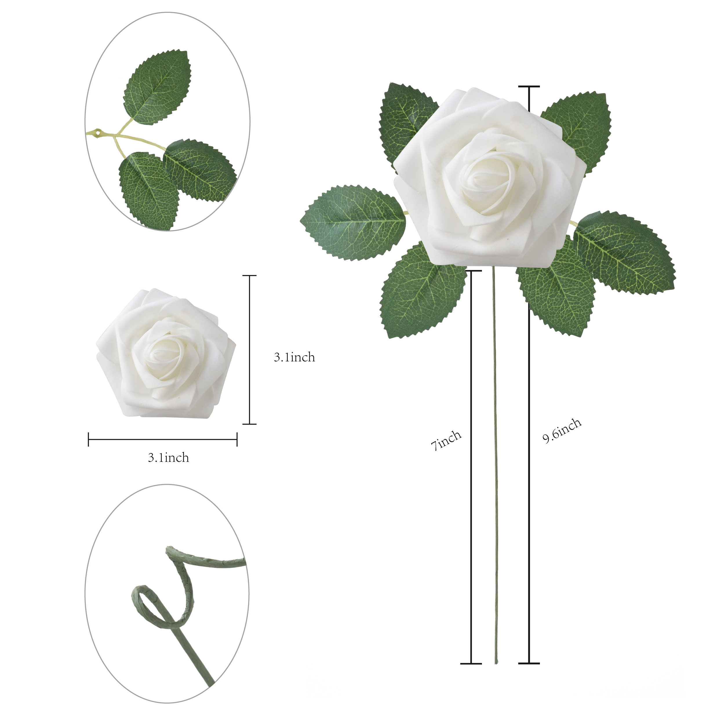 YEEFLORA Artificial Flowers, 25pcs Artificial Artificial Roses for DIY Wedding Bouquet Centerpieces, Lime Green Foam Flowers with Stems, Bridal Shower Party Home Decor