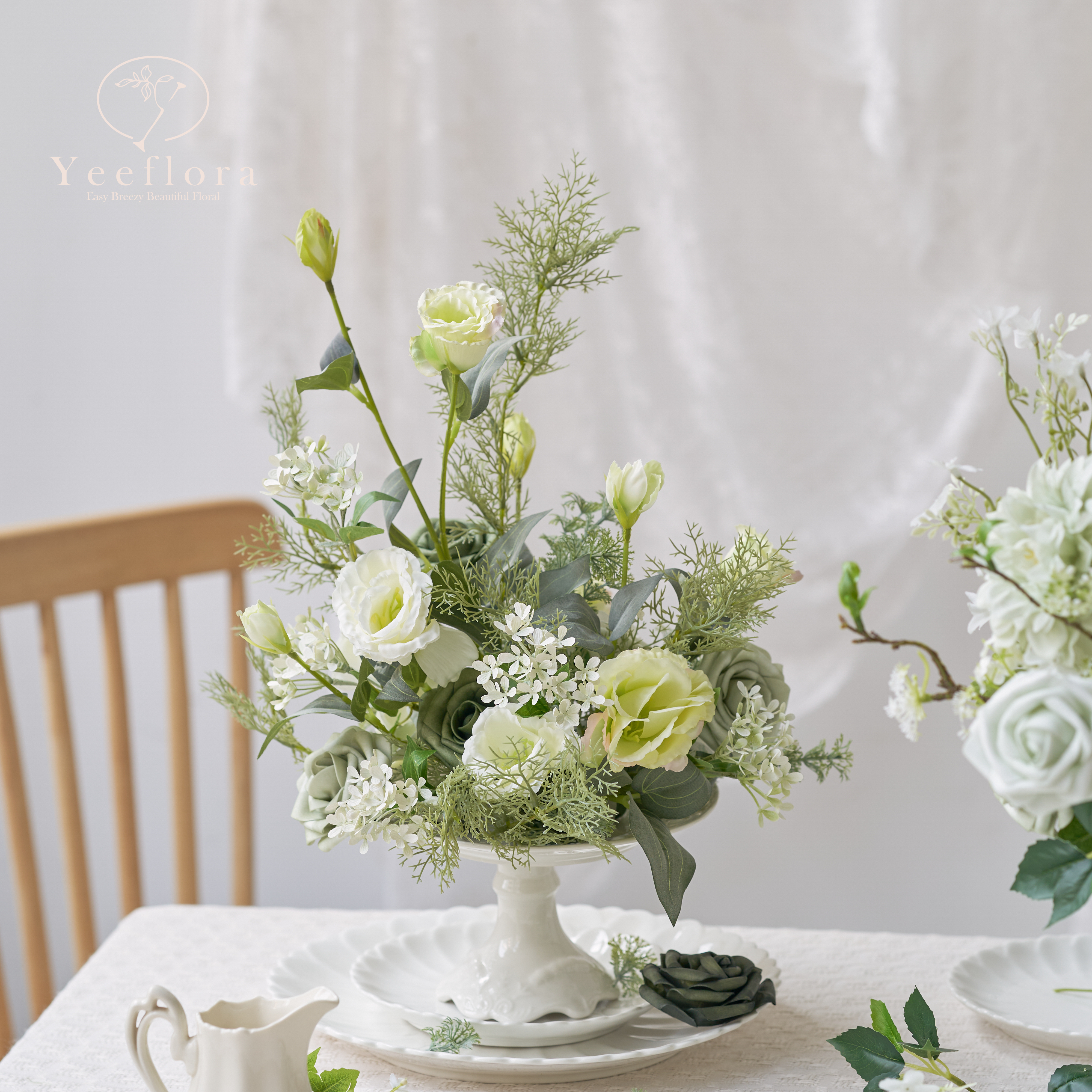 YEEFLORA Artificial Flowers, 25pcs Artificial Artificial Roses for DIY Wedding Bouquet Centerpieces, Lime Green Foam Flowers with Stems, Bridal Shower Party Home Decor