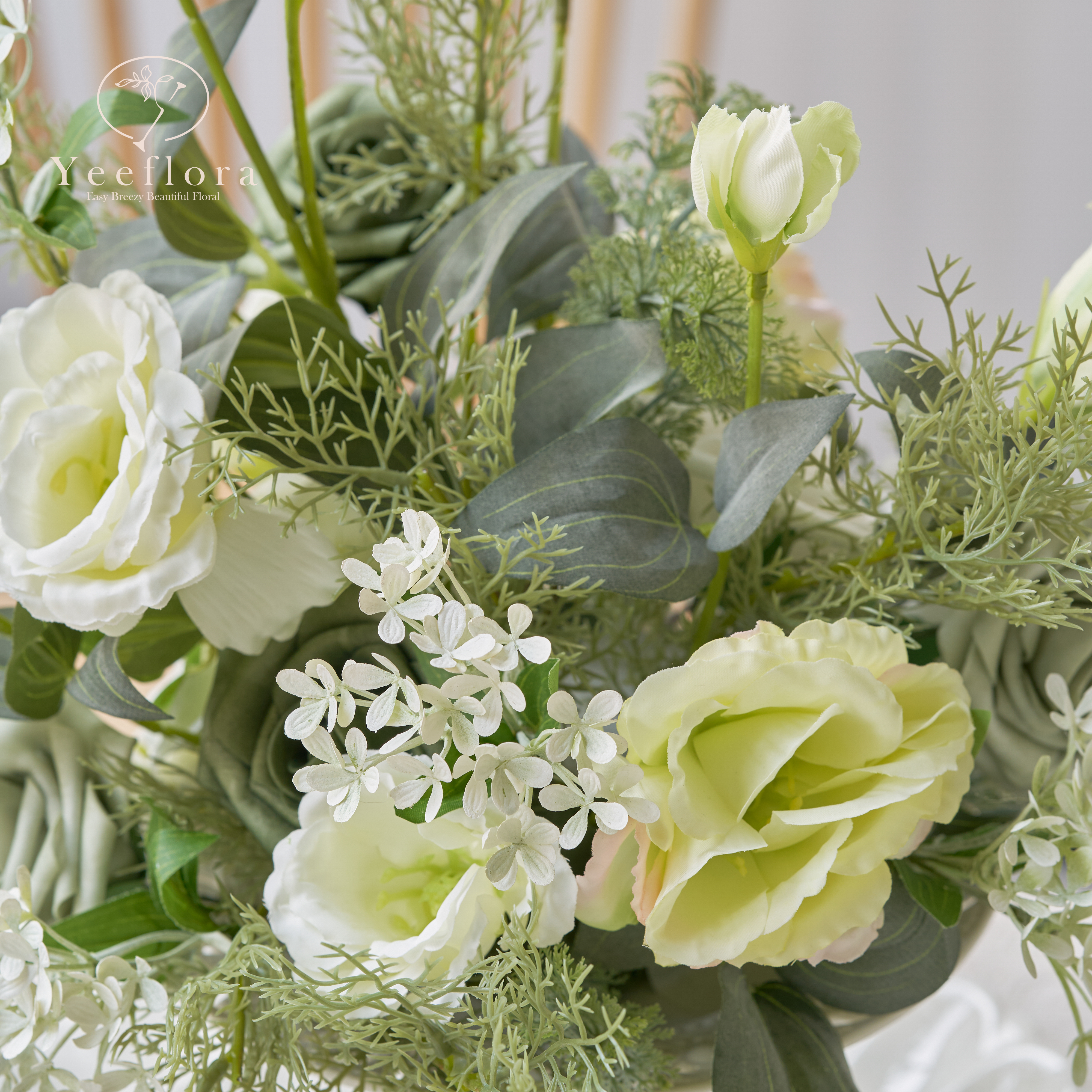 YEEFLORA Artificial Flowers, 25pcs Artificial Artificial Roses for DIY Wedding Bouquet Centerpieces, Lime Green Foam Flowers with Stems, Bridal Shower Party Home Decor