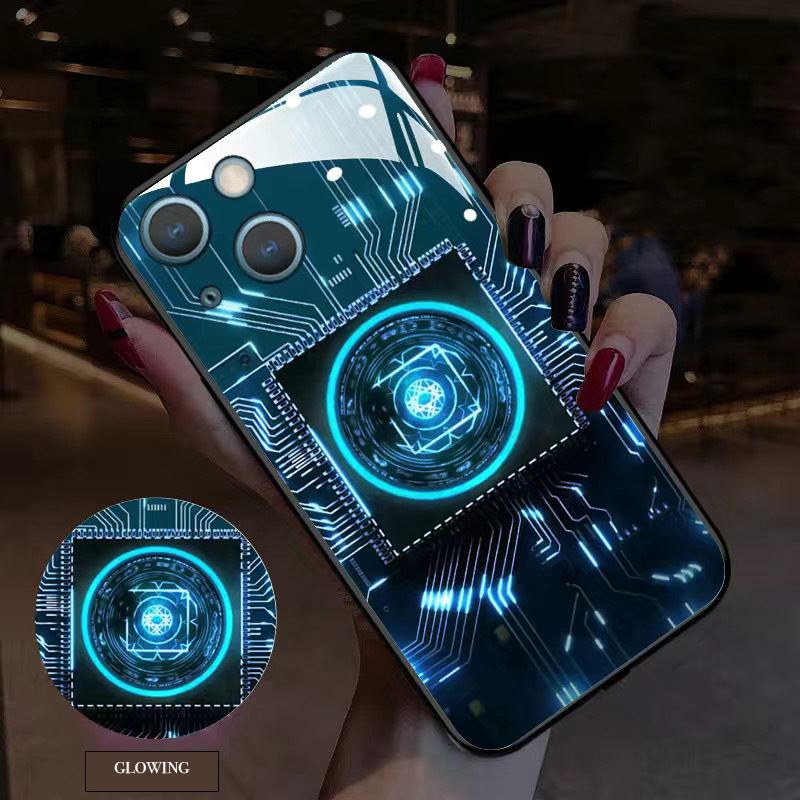 Voice Control Incoming Call Information Button LED Lighting Flashing Night Light For Apple