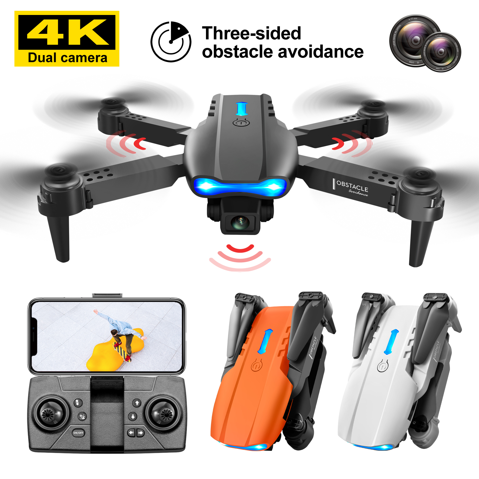 😍Order today and get a spare battery😍-Folding UAV HD 4K Dual Camera Aerial Shooting Remote Control Aircraft