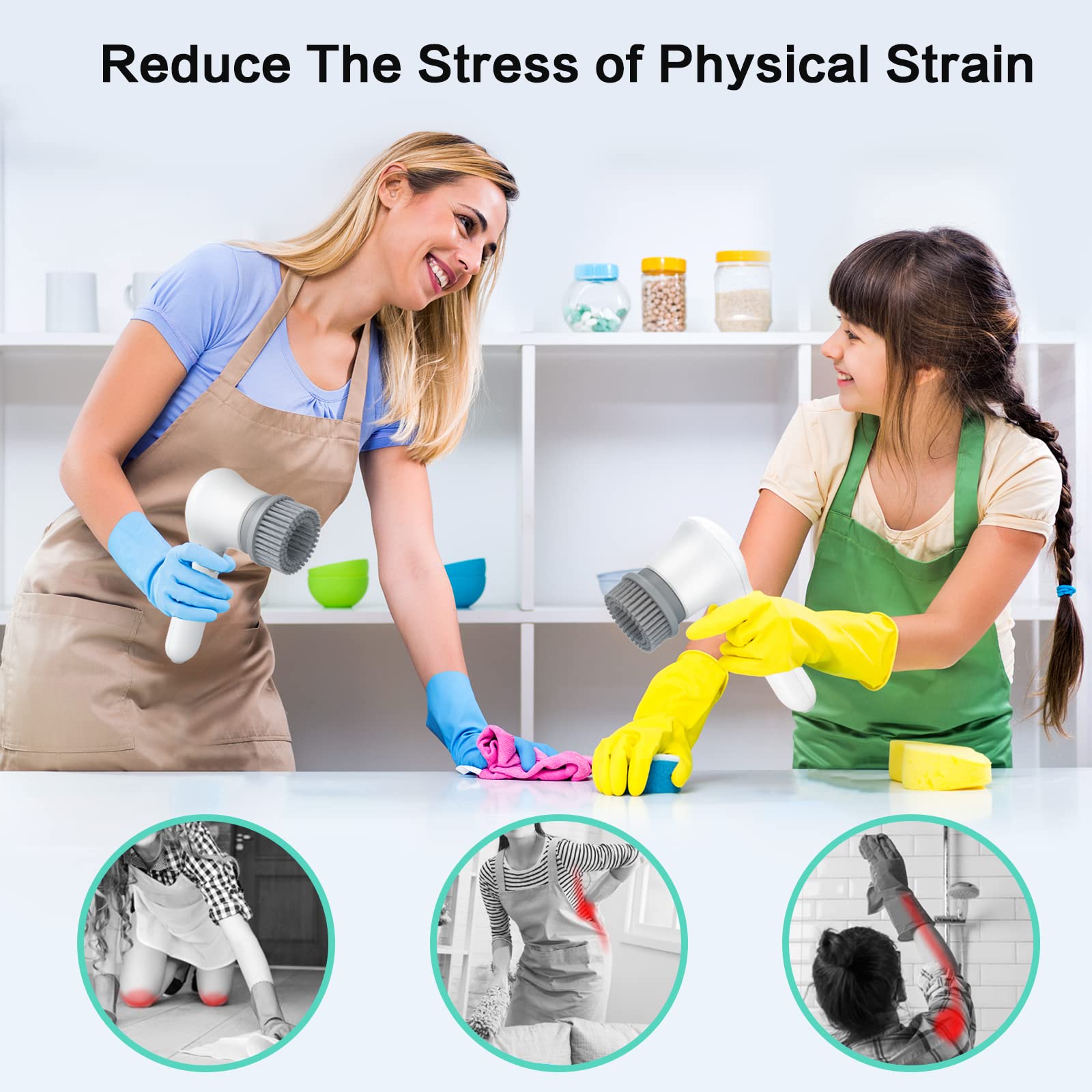 Electric Spin Scrubber - Cordless Power Scrubber Cleaning Brush