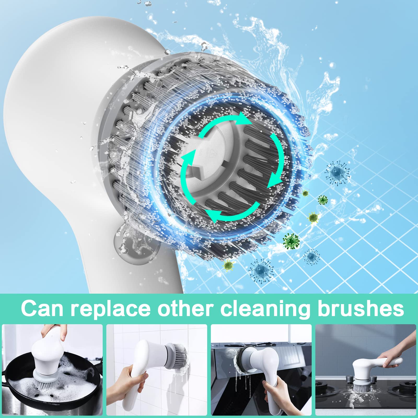 Electric Spin Scrubber - Cordless Power Scrubber Cleaning Brush