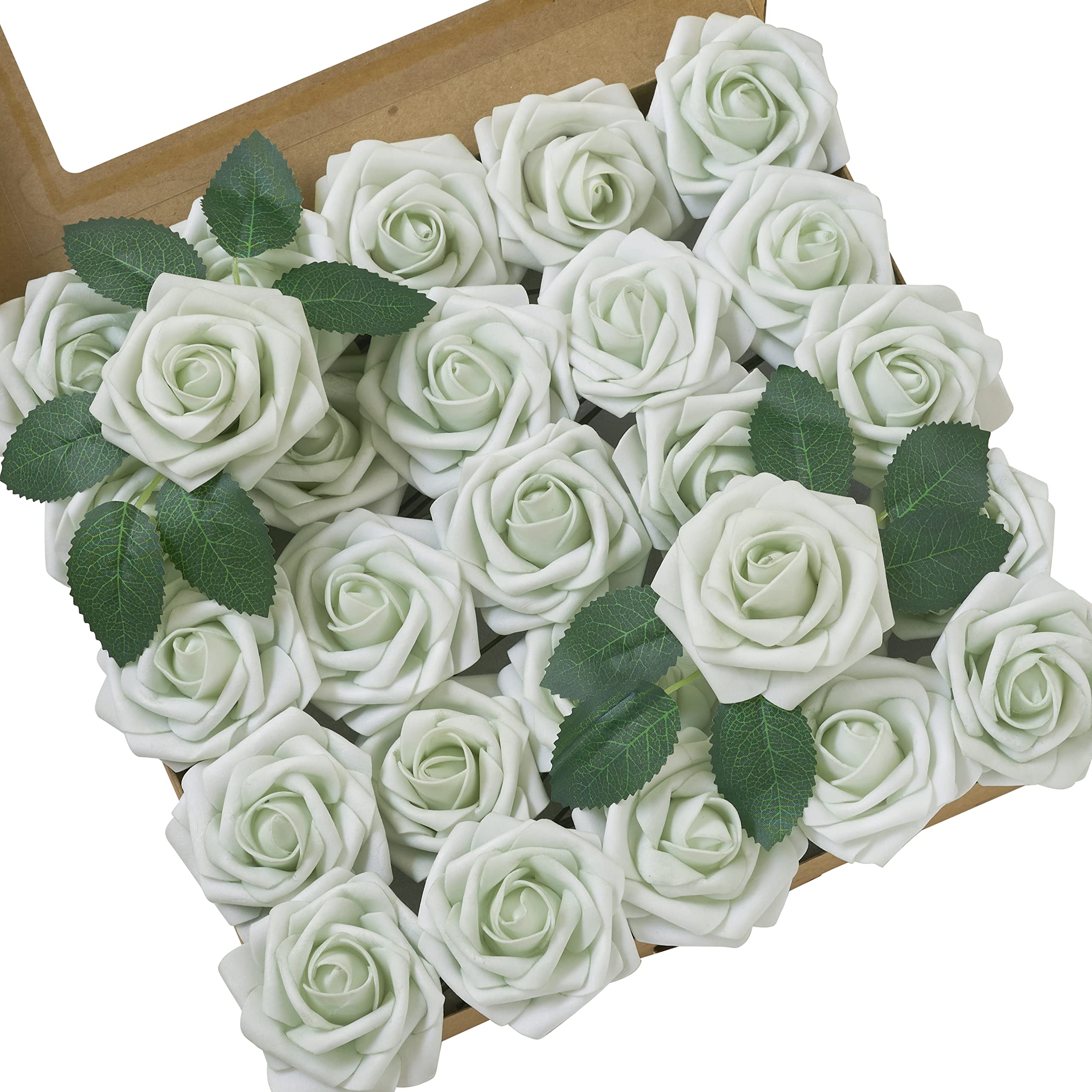 Artificial Flowers, 25pcs Realistic Artificial Rose DIY 