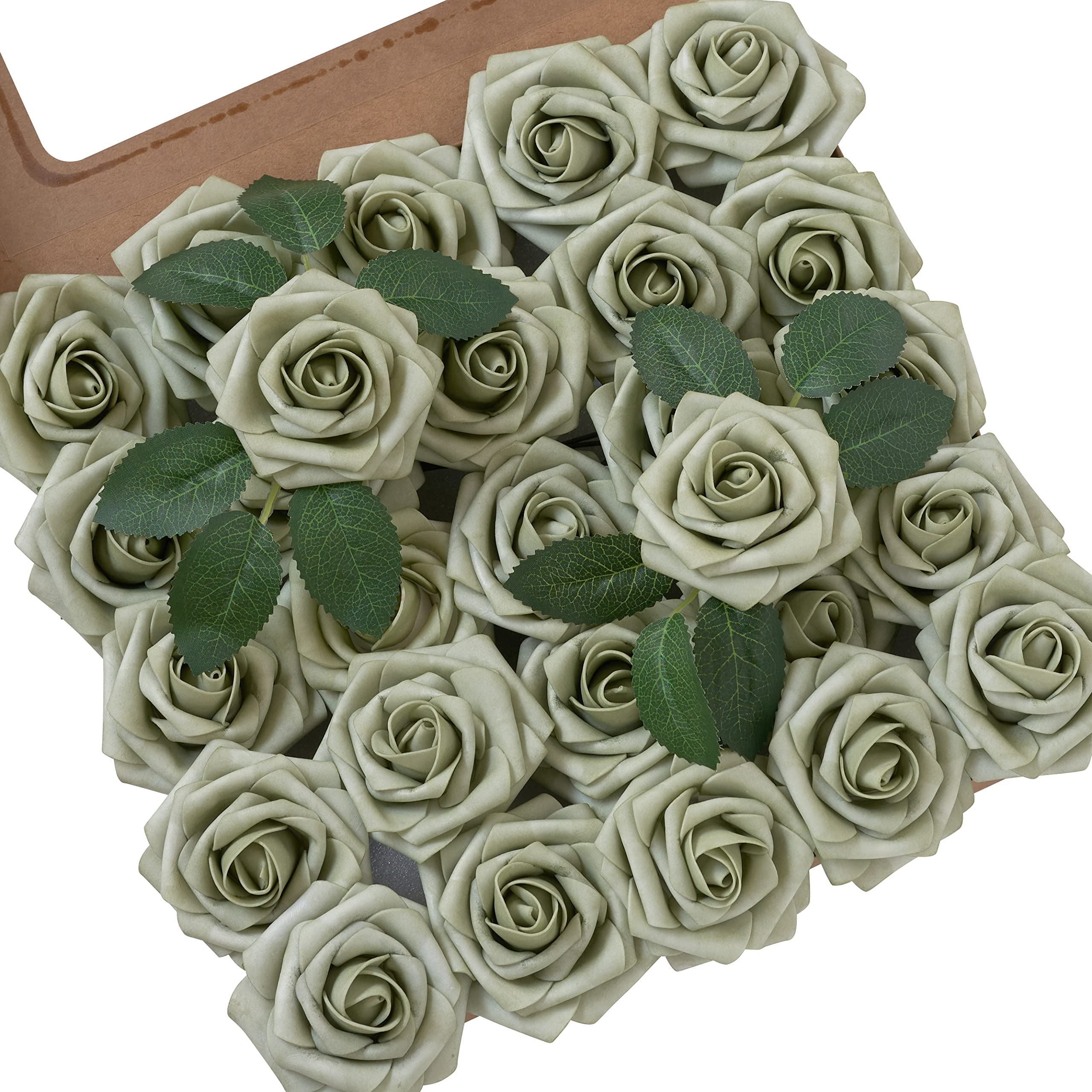 Artificial Flowers, 25pcs Realistic Artificial Rose DIY 