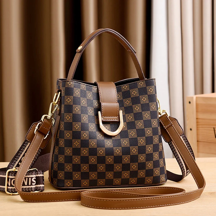 Women’s fashion classic printed commuting handbag