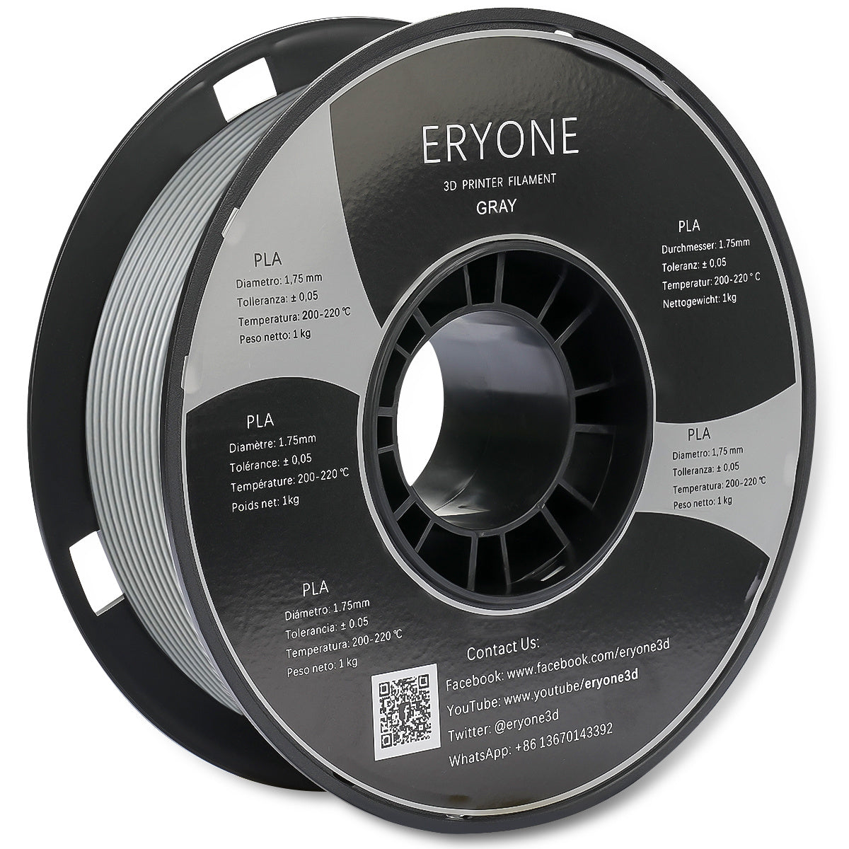 ERYONE PLA 3D Printer Filament 1.75mm, Dimensional Accuracy +/- 0.05 m