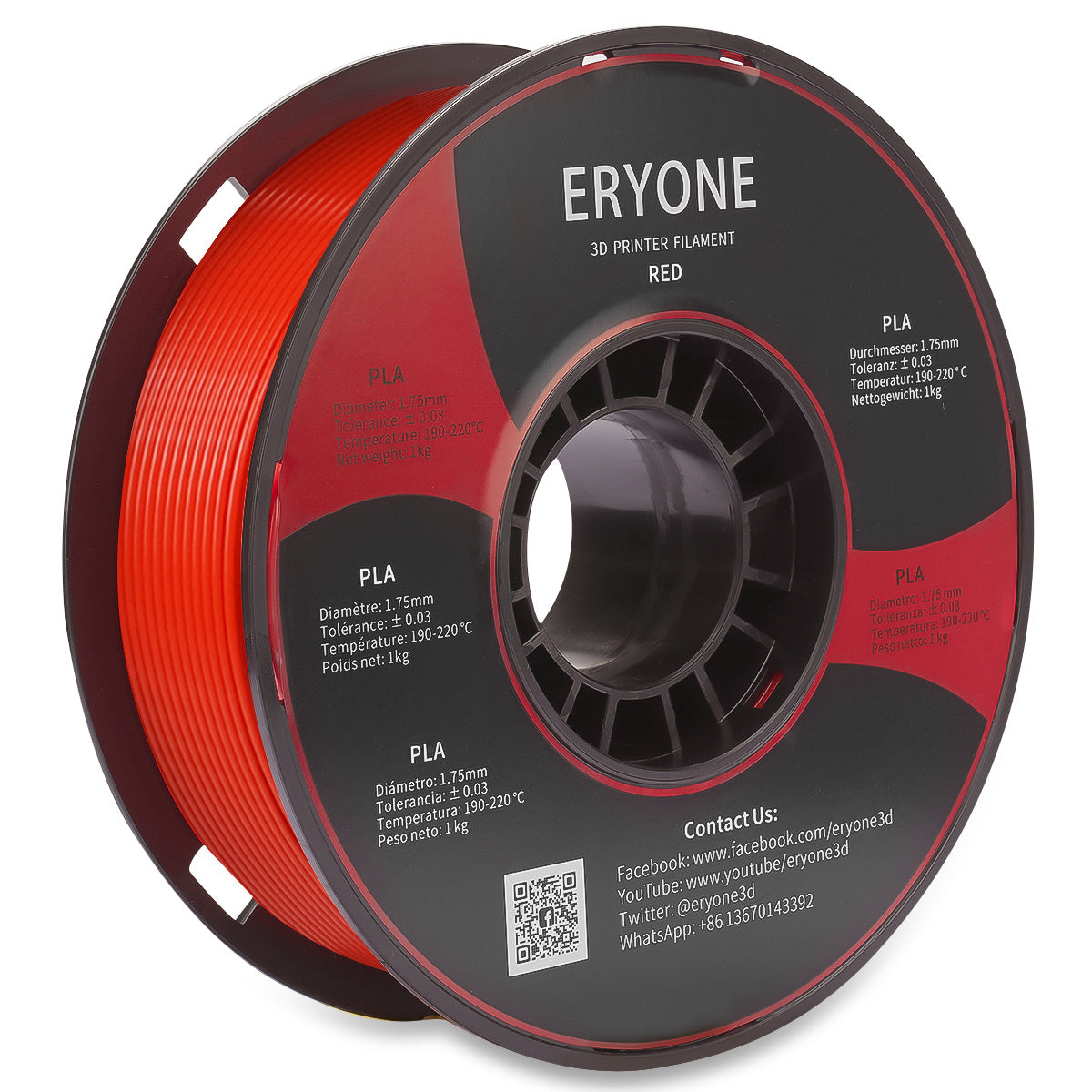 ERYONE PLA 3D Printer Filament 1.75mm, Dimensional Accuracy +/- 0.05 m